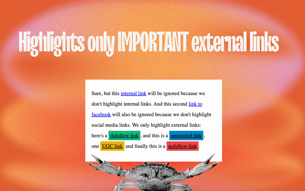 Extension highlighting external links